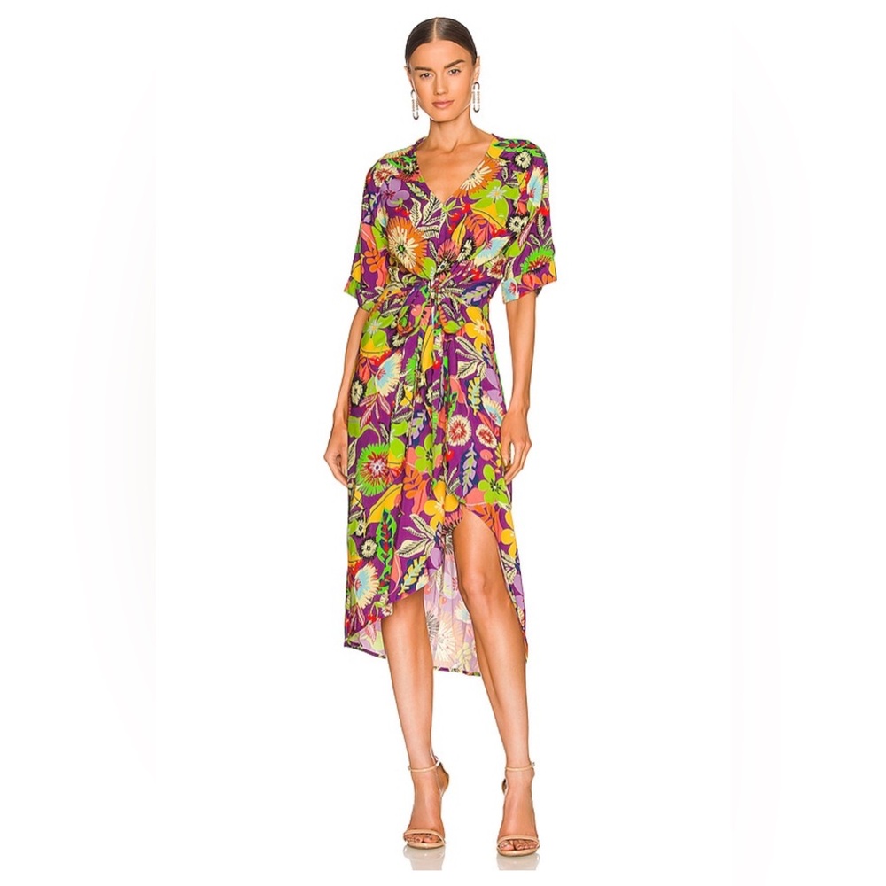 NWT Le Superbe Floral Gypsy Muse Midi Dress Cherry Lotus Land Size 2